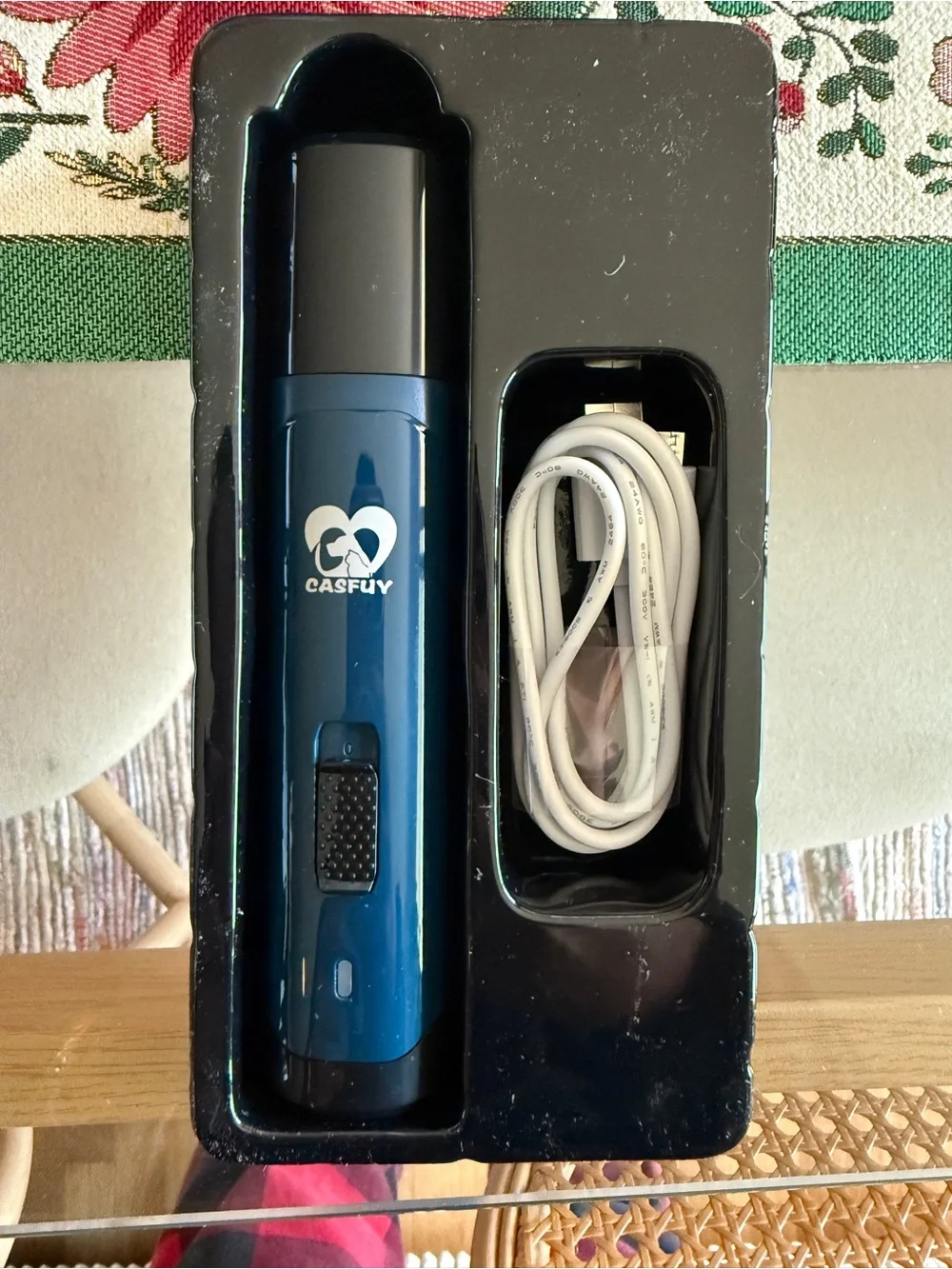 Dark Blue Electric Dog Nail Grinder - 2-Speed Quiet Trimmer